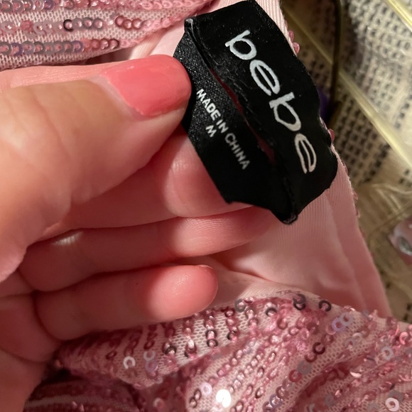 Gorgeous Bebe pink sparkly gown - Picture 7 of 9